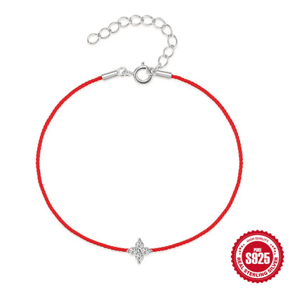 Sterling Silver Simple Style Flower Plating Bracelets