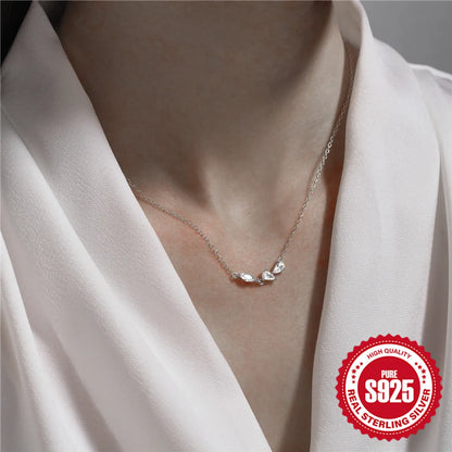 Sterling Silver Simple Style Geometric Plating Inlay Zircon Necklace