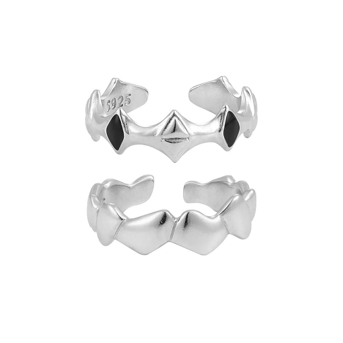 Sterling Silver Simple Style Geometric Plating Open Rings