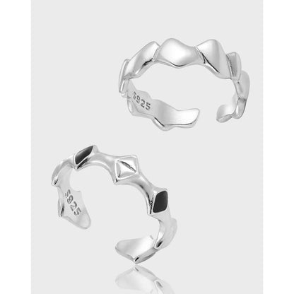 Sterling Silver Simple Style Geometric Plating Open Rings