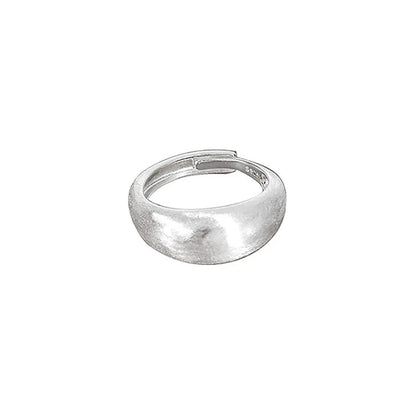 Sterling Silver Simple Style Geometric Polishing Adjustable Ring