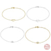 Sterling Silver Simple Style Heart Shape Bracelets