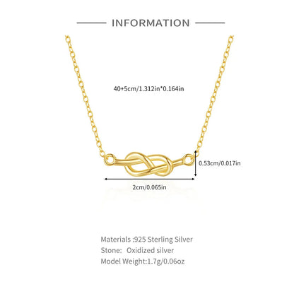 Sterling Silver Simple Style Knot Plating Necklace