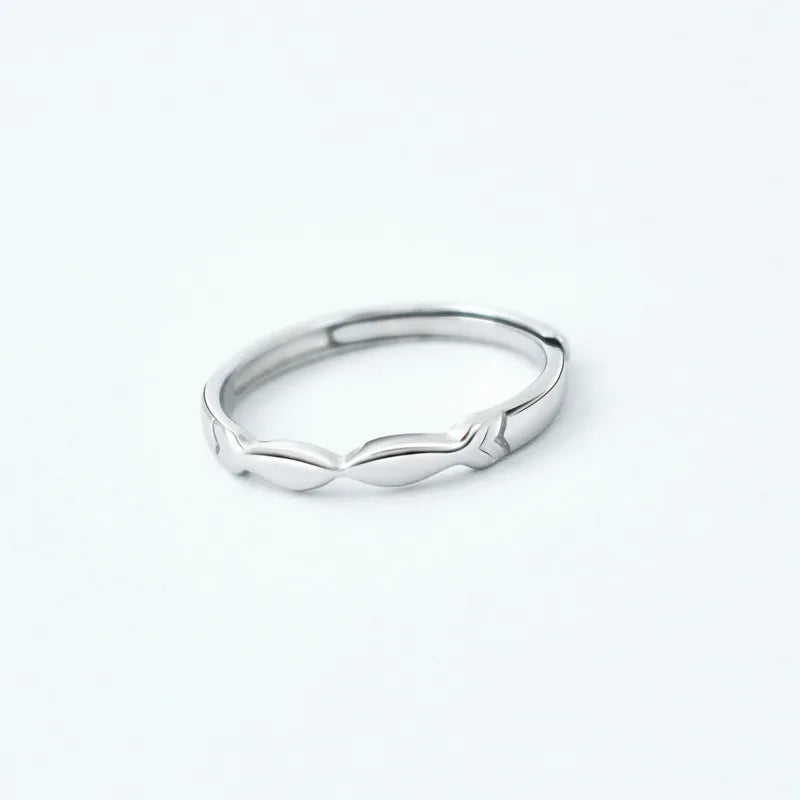 Sterling Silver Simple Style Plating Solid Color Rings