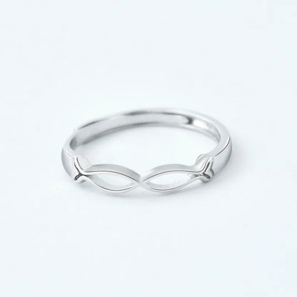 Sterling Silver Simple Style Plating Solid Color Rings