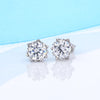 Sterling Silver Simple Style Shiny GRA Certificate Inlay Round Moissanite Ear Studs