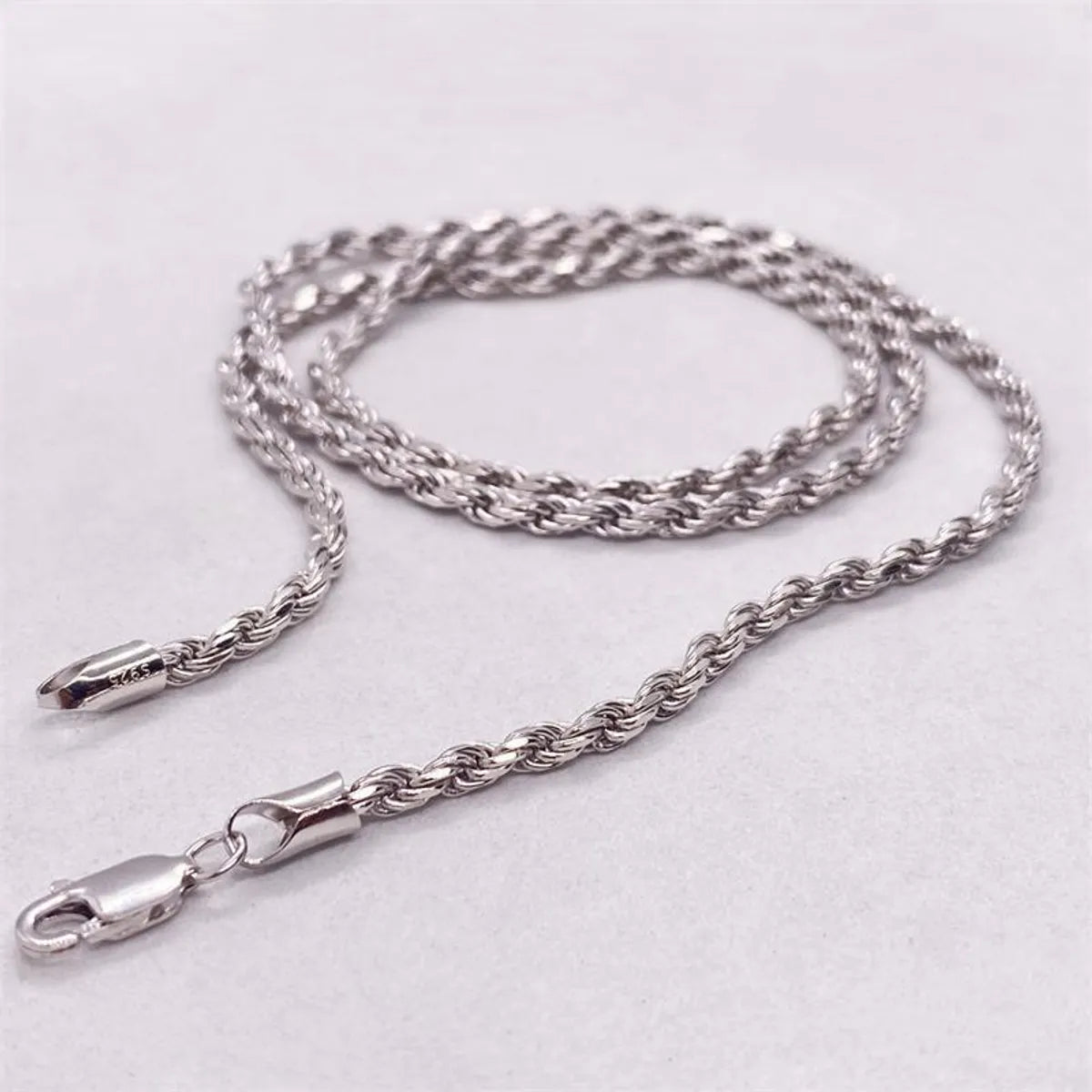 Sterling Silver Simple Style Solid Color Plating Necklace