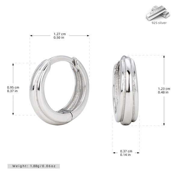 925 Sterling Silver Simple Ushape Electroplated Earrings