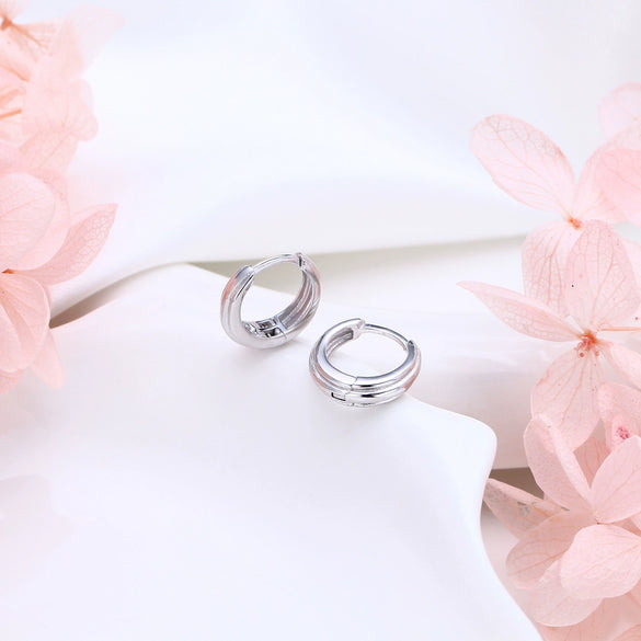 925 Sterling Silver Simple Ushape Electroplated Earrings
