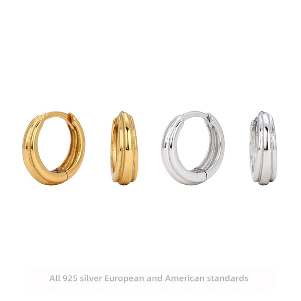 925 Sterling Silver Simple Ushape Electroplated Earrings