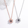 Sterling Silver Six Pointed Star Projection Necklace With Cross Chain Electroplated Pendant Love Message Design