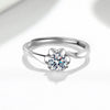 925 Sterling Silver Snowflake Moissanite Open Adjustable Ring For Women Geometric Electroplated Three Claw Wedding Gift Jewelry
