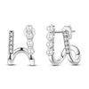 925 Sterling Silver Square Sea Blue Sparkling Gemstone Earrings Electroplated Jewelry For Women