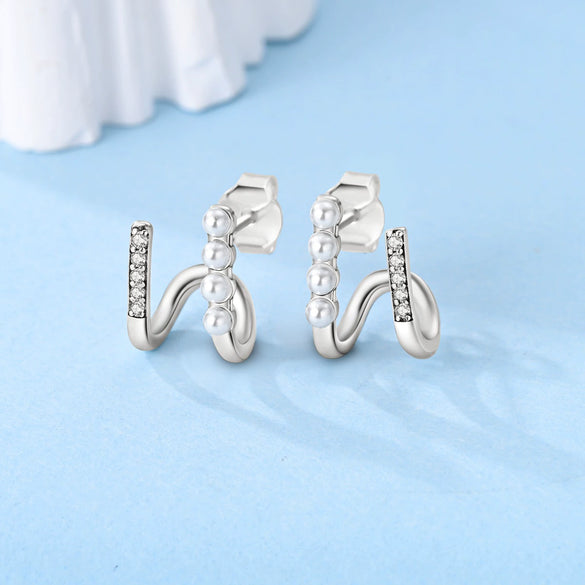 925 Sterling Silver Square Sea Blue Sparkling Gemstone Earrings Electroplated Jewelry For Women