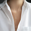 925 Sterling Silver Stacked Zircon Necklace Geometric Style High End Jewelry