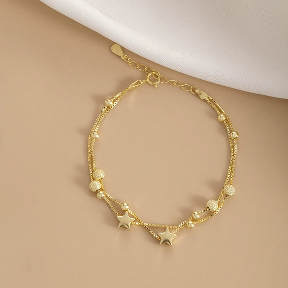 Sterling Silver Star Bracelet For Women Sweet Minimalist Electroplated Jewelry With A Natural Elegant Style