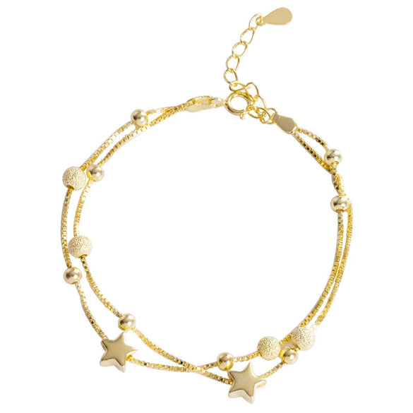 Sterling Silver Star Bracelet For Women Sweet Minimalist Electroplated Jewelry With A Natural Elegant Style