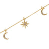 925 Sterling Silver Star Clavicle Stacked Necklace With Electroplating And Cross Chain Style