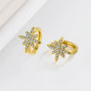 925 Sterling Silver Star Ear Clip Geometric Electroplated Elegant Crystal Inlaid Ear Jewelry For Women