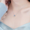 Sterling Silver Star Holding Moon Pendant Clavicle Necklace Highend Sense Jewelry