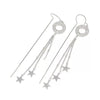 925 Sterling Silver Star Hoop Earrings For Women Elegant Long Tassel Dangle Earrings With Polished Flashy Finish Jewelry