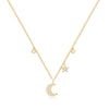 925 Sterling Silver Star Moon Diamondencrusted Women's Stacked Ochain Necklace With Electroplating
