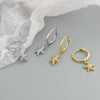 Sterling Silver Starfish Ear Buckle Earrings Geometric Electroplated Statement Earrings