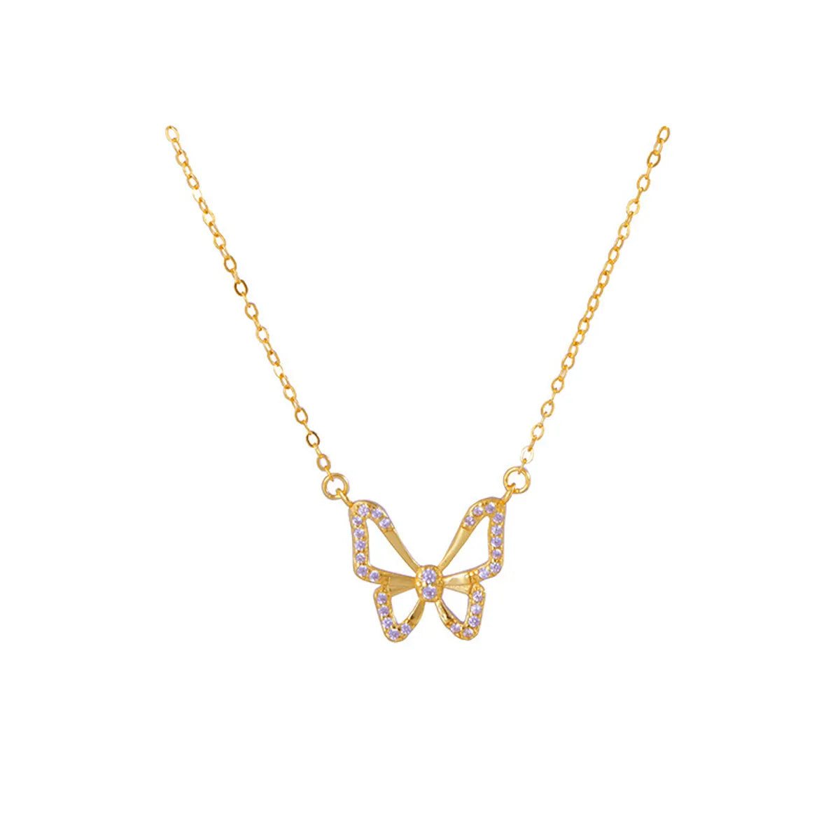 Sterling Silver Sweet Butterfly Plating Pendant Necklace