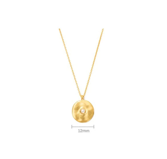 Sterling Silver Sweet Geometric Plating Inlay Pearl Necklace