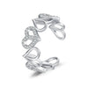 925 Sterling Silver Sweet Lovely Heart Shape Open Ring For Women With Seiko Design