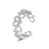 925 Sterling Silver Sweet Lovely Heart Shape Open Ring For Women With Seiko Design
