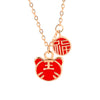 925 Sterling Silver Tiger Zodiac Pendant Necklace For Women With Red Enamel Geometric Pendant And Electroplated Collarbone Chain