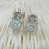 Sterling Silver Tortoise Earrings With Animals Zodiac Pattern And Electroplating Design