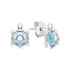 Sterling Silver Tortoise Earrings With Animals Zodiac Pattern And Electroplating Design