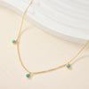 925 Sterling Silver Turquoise Niche Retro Female Clavicle Chain With Geometric Pattern And Electroplating