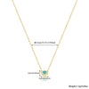 925 Sterling Silver Turquoise Niche Retro Female Clavicle Chain With Geometric Pattern And Electroplating