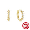 925 Sterling Silver Twisted Element Earrings With Electroplating And Zircon Inlay