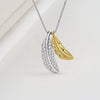 925 Sterling Silver Two Tone Feather Pendant Necklace Geometric Electroplated Clavicle Chain For Women