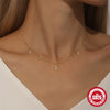 925 Sterling Silver Water Drop Geometric Stacked Collarbone Necklace For Women With Electroplating