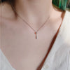 Sterling Silver Water Drop Necklace Plated With 14K Gold Vertical Strips Inlaid With Diamonds