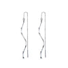 Sterling Silver Wave Threader Earrings For Women Delicate Geometric Tassel Ear Line Drop Earrings