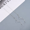 Sterling Silver Wave Threader Earrings For Women Delicate Geometric Tassel Ear Line Drop Earrings
