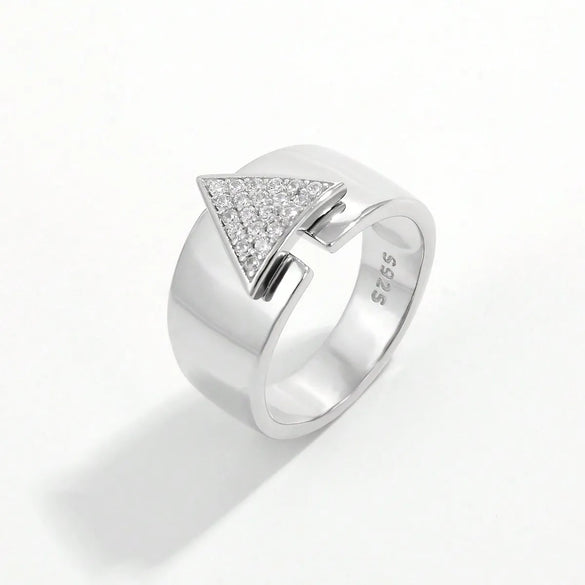 Sterling Silver White Gold Plated Basic Modern Style Classic Style Plating Inlay Triangle Round Star Zircon Rings