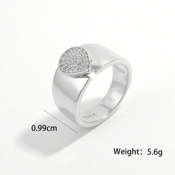 Sterling Silver White Gold Plated Basic Modern Style Classic Style Plating Inlay Triangle Round Star Zircon Rings