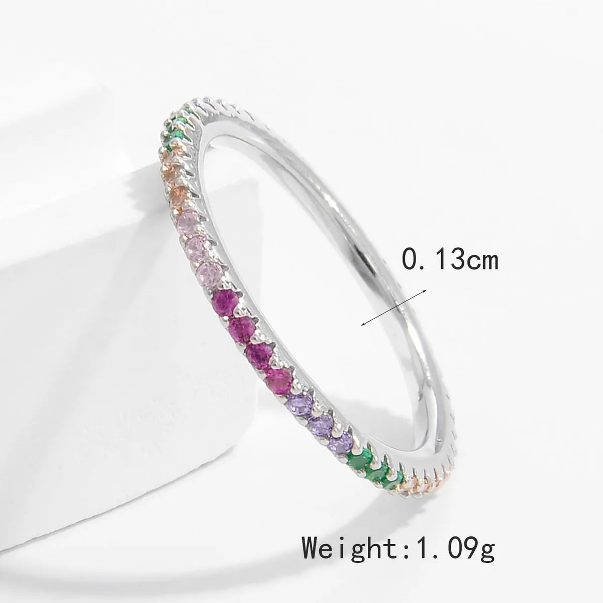 Sterling Silver White Gold Plated Casual Elegant Classic Style Plating Inlay Round Zircon Rings