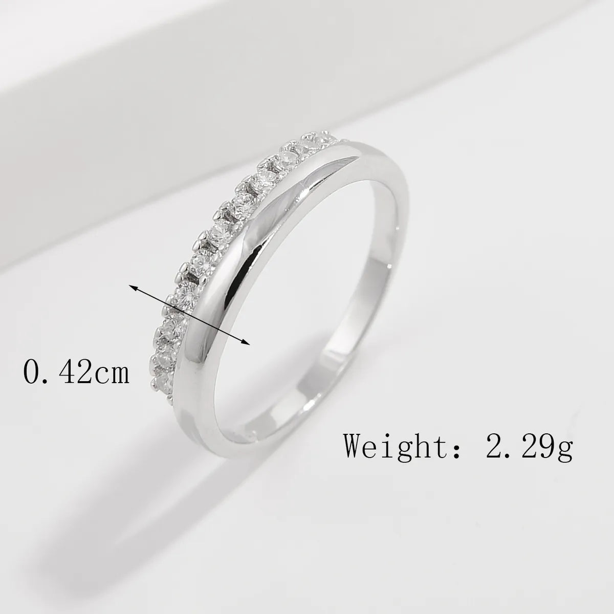 Sterling Silver White Gold Plated Elegant Romantic Plating Inlay Solid Color Zircon Rings