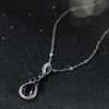 Sterling Silver White Gold Plated Glam Luxurious Shiny Water Droplets Handmade Polishing Inlay Zircon Pendant Necklace