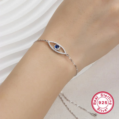 Sterling Silver White Gold Plated Gold Plated Casual Vacation Devil's Eye Plating Inlay Artificial Gemstones Artificial Diamond Bracelets