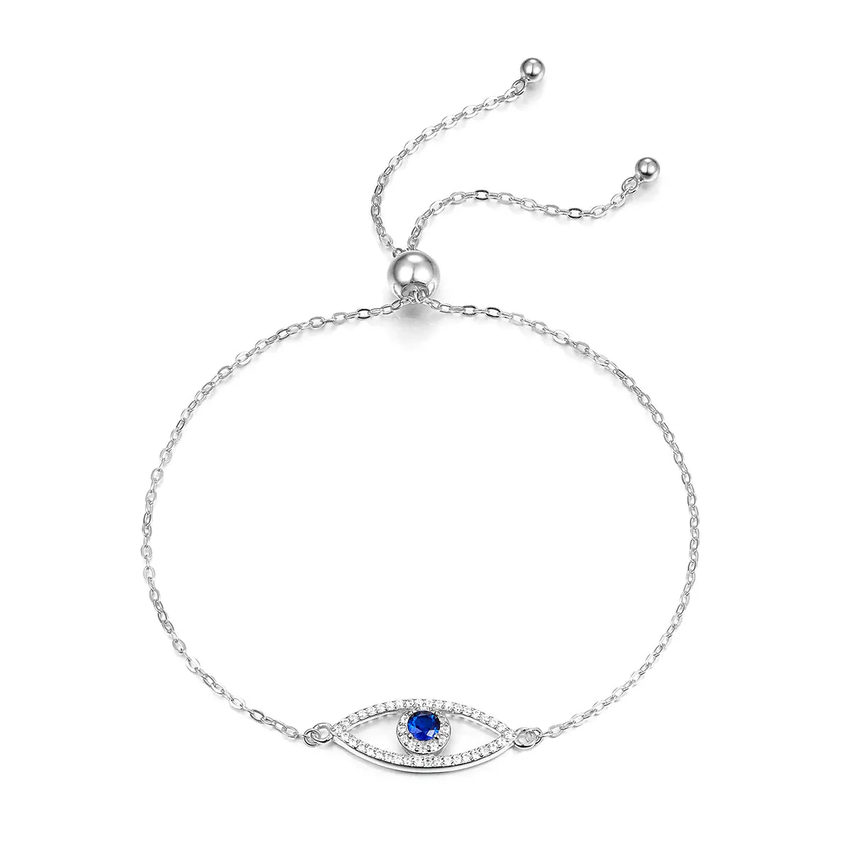 Sterling Silver White Gold Plated Gold Plated Classic Style Inlay Devil'S Eye Eye Zircon Bracelets