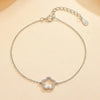 Sterling Silver White Gold Plated Gold Plated Cute Romantic Sweet Inlay Flower Zircon Bracelets